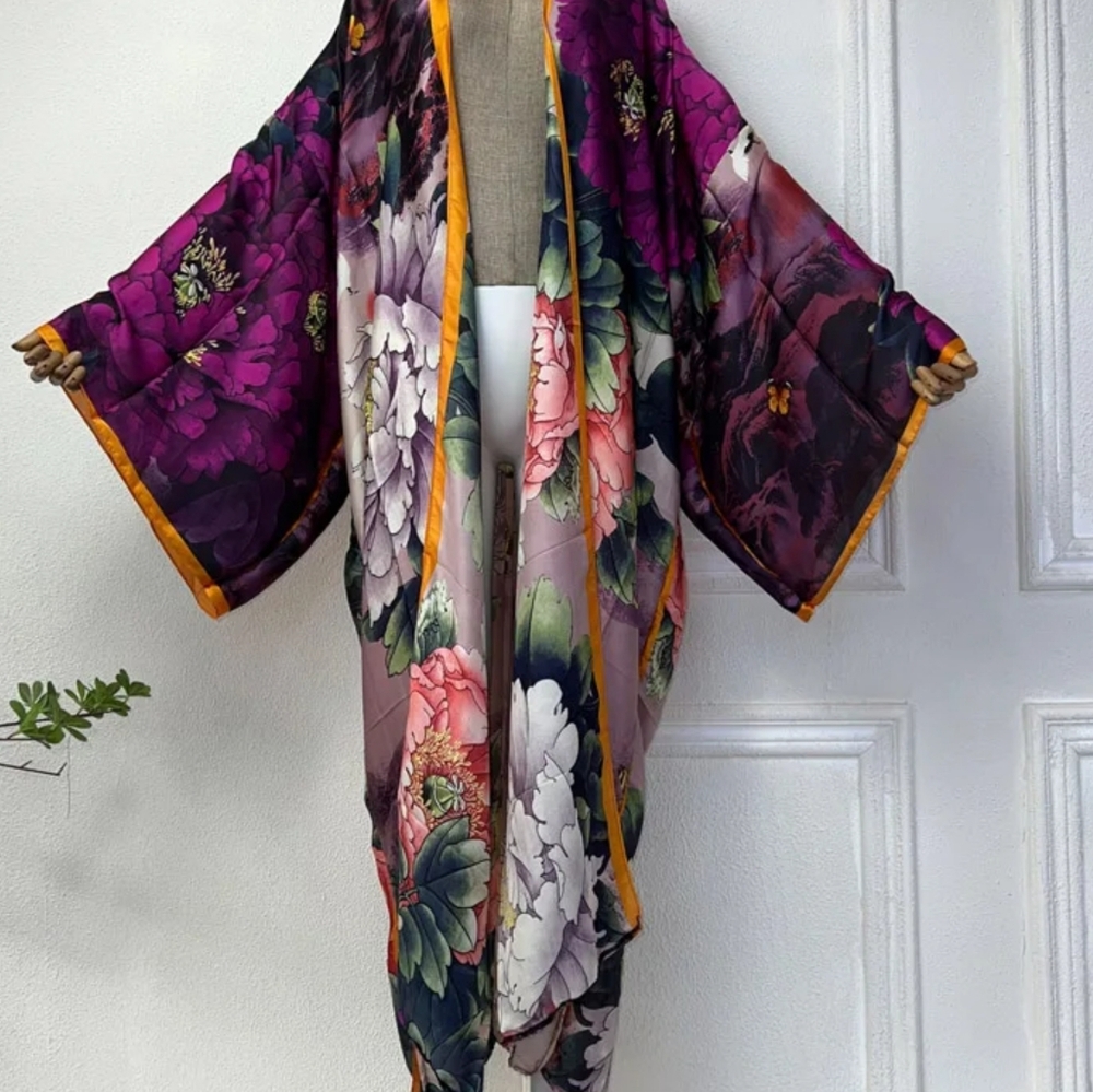 quality kimono african print dress beach wear Elegant Cardigan sexy Holiday beac - Picture 1 of 4
